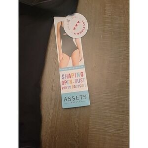 Spanx Assets Luxe Lean Open Bust Slimming Bodysuit Size‎ 1X Plus Black NEW Tags